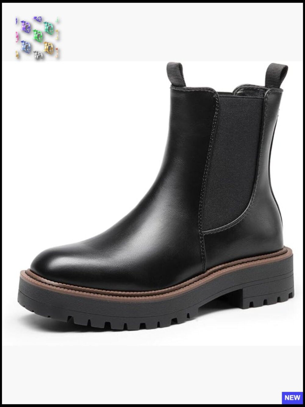 Chelsea Ankle Boots Square Toe Low Heel Lug Sole Platform Fall Booties